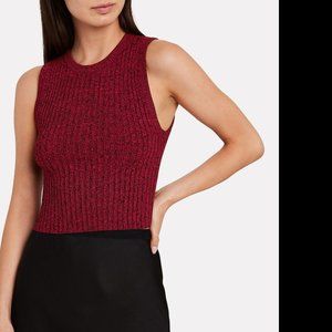 ALC Marie Crew Neck Sleeveless Red Cropped Knit Top Tank Small EUC  $87